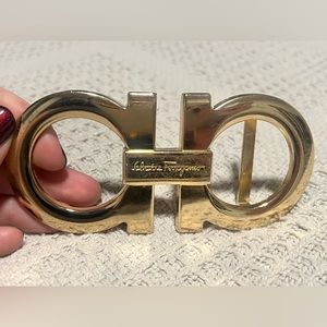 Salvatore Ferragamo - gold Gancini belt buckle